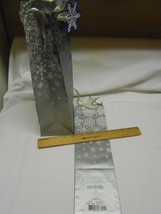  New lot 2 Hallmark Christmas wine liquor bottle Gift Bags w/ name tags silver - £4.91 GBP