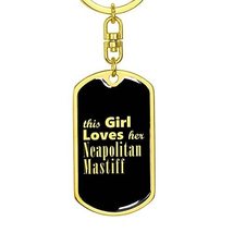 Neapolitan Mastiff v2 - Luxury Dog Tag Keychain 18K Yellow Gold Finish - £27.49 GBP
