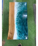 Epoxy Live Edge Dining Table with Ocean River Handmade Furniture Made To Order - $653.65 - $6,027.66
