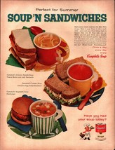 1960 Food Soup Campbells 60s Vintage Print Ad Soup n sandwiches d1 - £20.74 GBP