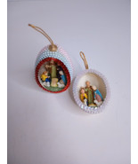 Vintage Real Goose &amp; Chicken Egg Dioramas Ornament Christmas Nativity Scene - $309.53 MXN