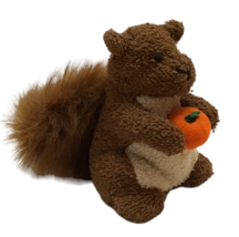 Russ Berrie Pickins Squirrel Plush Stuffed Terry Cloth Bean Bag 5in Fall Pumpkin - £16.26 GBP