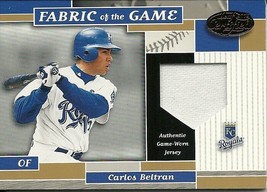 2002 Leaf Certified Materials Fabric Of The Game Base Carlos Beltran 129 060/100 - £5.89 GBP