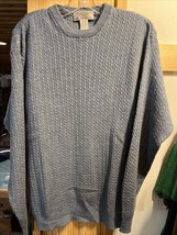 Tricots St. Raphael Vintage Men’s M Blue Long Sleeve Merino Wool Blend Sweater - £27.72 GBP