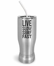 PixiDoodle Live Slow Surf Fast - Beach Bum Surfer Insulated Coffee Mug Tumbler w - £27.23 GBP+