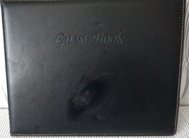 Fiorentina Hardcover Black Leather Guest Book 8x10.5in Product of Italy - $24.72
