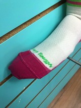 Darn Tough Vermont Women’s Bike Socks Medium -White/Green/Pink 1783 Bran... - $24.63