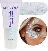 Clear White Body Glitter Mardi Gras Face Glitter Singer Concerts Festival Rave A - £16.73 GBP