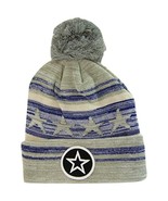 Dallas Texas Star &amp; D Fade Out Cuff Knit Winter Pom Beanie (Star Gray/Navy) - £11.95 GBP