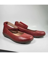 Clark’s Medora Nina Red Leather Ankle Strap Flats Size 7 - $33.24 CAD