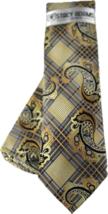 Stacy Adams Men&#39;s Tie Hanky Gold Black Yellow Charcoal Gray Silver 3.25&quot; Wide - £17.53 GBP