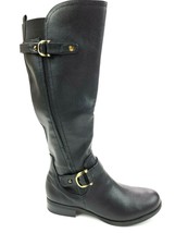 Naturalizer Womens Jeana Black Tumbled Synthetic Tall Riding Boots Size 7.5 M - £47.44 GBP