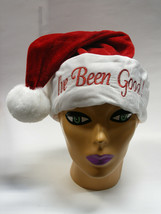 VELVET SANTA CLAUS HAT &quot;I&#39;VE BEEN GOOD&quot; EMBROIDERED ADULT HOLIDAY ACCESSORY - £10.13 GBP