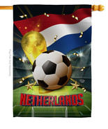 World Cup Netherlands House Flag Soccer 28 X40 Double-Sided Banner - £29.20 GBP