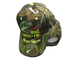 Me &amp; My Big Mouth Fishing Bass Camouflage Camo Embroidered Cap CAP924A Hat - £7.89 GBP