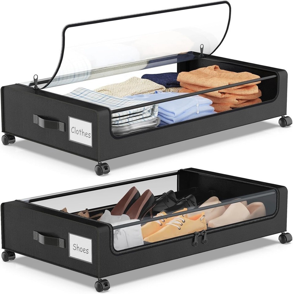 XXL 60L Wheeled Under Bed Storage Containers - Clear Lid & Waterproof Design Item image 3