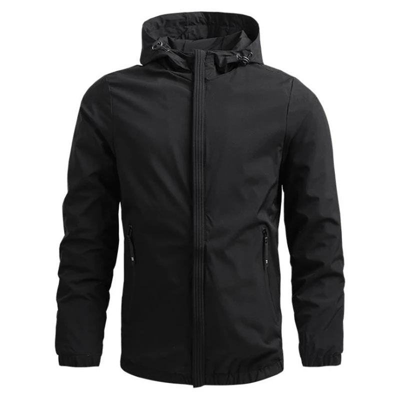 Spring  Thin Jacket Mens Windbreaker Lightweight Casual Hooded Jacket Male Baseb - £119.49 GBP
