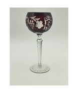 NACHTMANN Traube Wine Glass Amethyst Purple Cut To Clear Crystal Bohemia... - $49.99