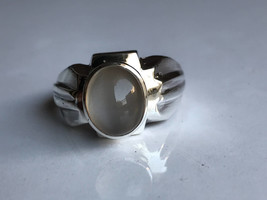 AAA quality natural clean moonstone men ring in 925 sterling solid silver,men ri - £135.75 GBP