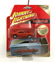 Johnny Lightning Mopar 1970 70 Dodge Challenger Car Orange +Tin Die Cast 1/64 - £14.39 GBP