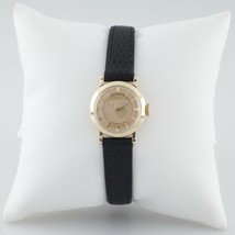 Longines 14k Oro Giallo Donna Mistero Quadrante Mano-Avvolgimento Watch W/ Pelle - $1,117.12