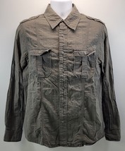 V) Eighty Eight Platinum Men Button Up Gray Cotton Shirt Large - £11.86 GBP