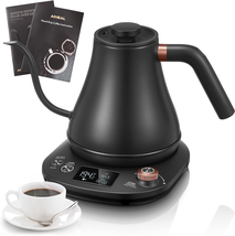 Stainless Steel Electric Gooseneck Kettle with Temperature Control for Coffee - £63.92 GBP
