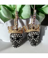 Skull Head Drop Earrings - Fashion Jewelry with Iron Ear Needle and Rhin... - €10,10 EUR