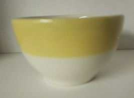 Sterling China Wellsville Ohio 6oz Soup Custard Cup Bowl Yellow &amp; White ... - £7.82 GBP