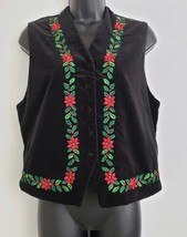 Karen Scott Women&#39;s Black Holly Christmas Vest 100% Cotton Size S Sri Lanka - £17.74 GBP