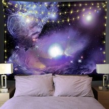 Galaxy Purple Tapestry 3D Cosmic Nebula Psychedelic Space Starry Sky - £25.81 GBP