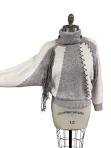 RETRO VTG 2 tone Angora Sweater I.B. Diffusion Knit 80s M Color Block Fr... - $1,302.91 MXN