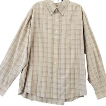 Puritan Brown Preppy Plaid Shirt Classic Button Down Long Sleeve Top Men... - £4.87 GBP