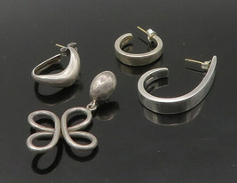 DESIGNER 925 Silver &amp; 14K GOLD - Vintage Shiny Lot Single Earrings - EG11334 - £131.94 GBP