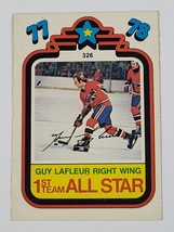 1977 - 1978 Guy Lafleur 1ST All Star Team Nhl Hockey Card Puzzle Back Canadiens - £4.68 GBP
