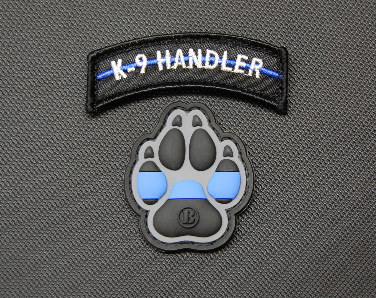 K9 Thin Blue Line PVC Patch Police Dog Handler Patch Set Uniform Patch Hook - $9.28