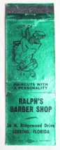 Ralph&#39;s Barber Shop - Sebring, Florida 20 Strike Matchbook Cover Matchcover FL - £1.37 GBP