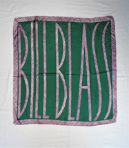 Bill Blass Logo Vintage Silk Scarf 28&quot;x28&quot; Pure 1980s - $19.80