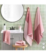 Welspun WelHome Towel Set Pink Multicolor Color Block 6-Piece Bath Hand - $95.72 CAD