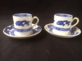 Set 2 Antique Porcelaine Cauldon Angleterre Tasses Et Soucoupes. Marquée... - $50.00