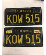 1963 California License Plates Original PAIR DMV Clear KOW 515 - €346,59 EUR