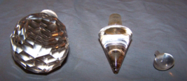 Lot of 3 Assorted Size, Shaped Clear Glass Stoppers-Prism Ball, Small Jelly Bean - $15.35