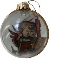 Vintage Christmas Tree Ornament Singing Choir Angels Plastic Ball Gold Tone - £9.28 GBP