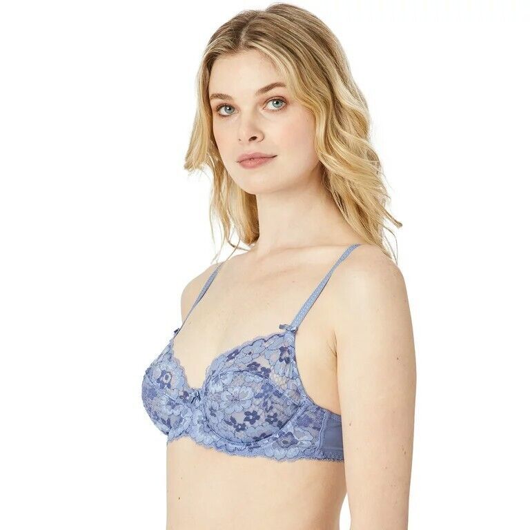 Adored by Adore Me Women’s Unlined Underwire Chelsey Blue Lace Bra Size 34C  NEW