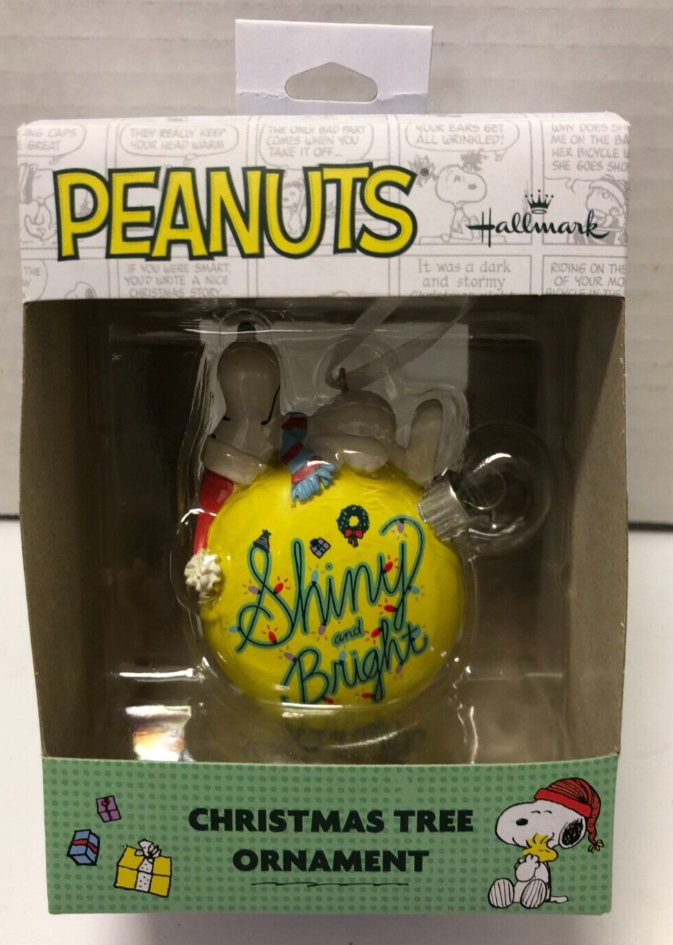 Primary image for Peanuts SNOOPY Hallmark 2022 Shiny and Bright Christmas Ornament NEW