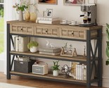 Industrial Console Table For Entryway, Rustic Sofa Table With 3 Drawers ... - $426.99