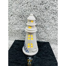 Ceramic Porcelain Lighthouse Light Up White Figurine Nautical Home Decoration - £13.83 GBP