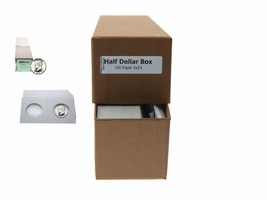Guardhouse Brown/Half Dollar Coin Box with 100 flips, 2&quot; x 2&quot; x 8.5&quot; - £10.36 GBP
