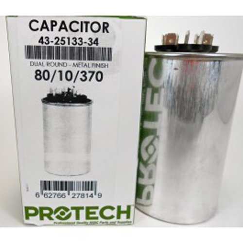 Ruud Oem Round Replacement Dual Run Capacitor 80 10 Uf/Mfd 370 Volt 43-2... - $41.97