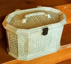Huge Vintage Lerner Sewing Box Flip Top Inner Organizer Tray Craft Storage Chest - £46.66 GBP